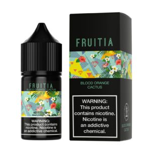 Captivating image of e-liquid, prominently featuring the Vapemilitia brand and highlighting the exotic 'Blood Orange Cactus Cooler.' This visual representation seamlessly aligns with the page's context, offering a unique and refreshing glimpse into the diverse and flavorful vaping experience curated by Vapemilitia.