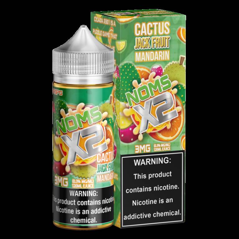 Intriguing image of e-liquid, prominently featuring the Vapemilitia brand and highlighting the exotic 'Cactus Jackfruit Mandarin.' This visual representation seamlessly aligns with the page's context, offering a unique and flavorful glimpse into the diverse and satisfying vaping experience curated by Vapemilitia.