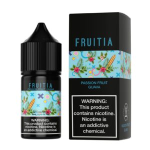 Captivating image of e-liquid, prominently featuring the Vapemilitia brand and highlighting the tropical 'Passion Fruit Guava.' This visual representation seamlessly aligns with the page's context, offering a flavorful and exotic glimpse into the diverse vaping experience curated by Vapemilitia.