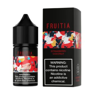 Intriguing image of e-liquid, prominently featuring the Vapemilitia brand and highlighting the delectable 'Strawberry Coconut Refresher.' This visual representation seamlessly aligns with the page's context, offering a sweet and tropical glimpse into the diverse and flavorful vaping experience curated by Vapemilitia.