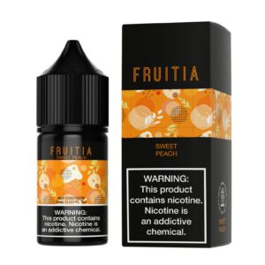 Captivating image of e-liquid, prominently featuring the Vapemilitia brand and highlighting the delightful 'Sweet Peach Soda.' This visual representation seamlessly aligns with the page's context, offering a sweet and fizzy glimpse into the diverse and flavorful vaping experience curated by Vapemilitia.